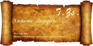 Taubner Zsinett névjegykártya